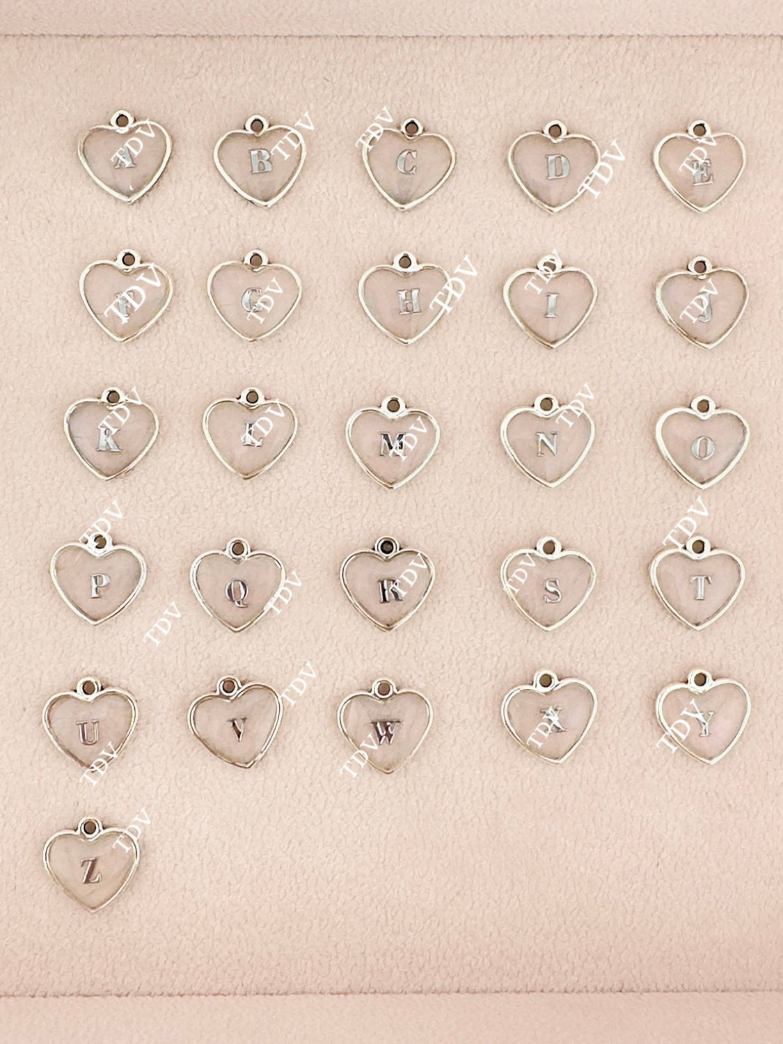 Heart Shaped Initials Charms
