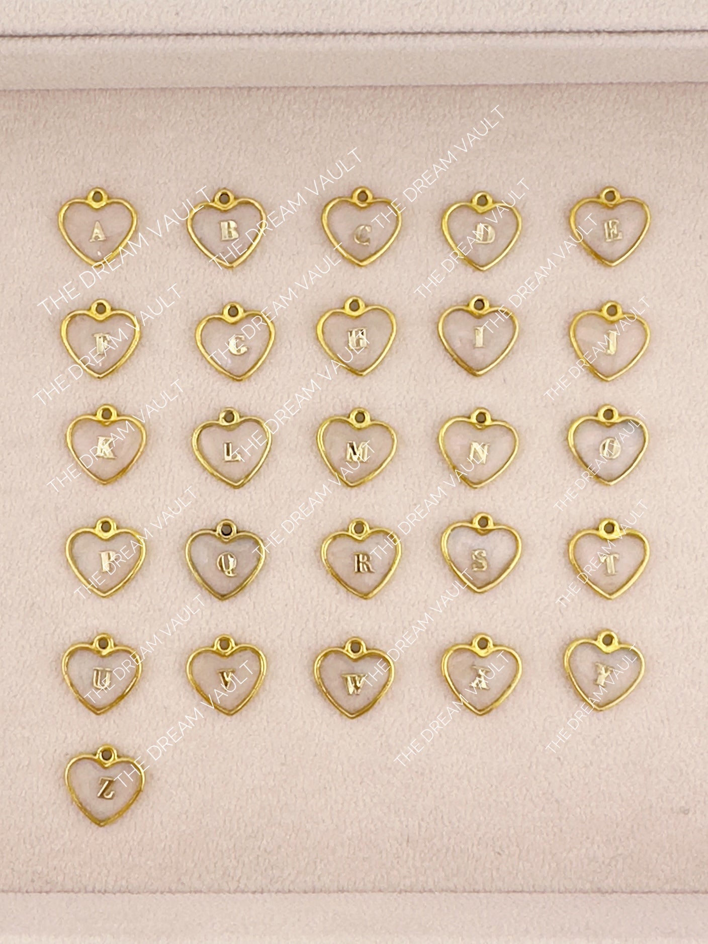 Heart Shaped Initials Charms