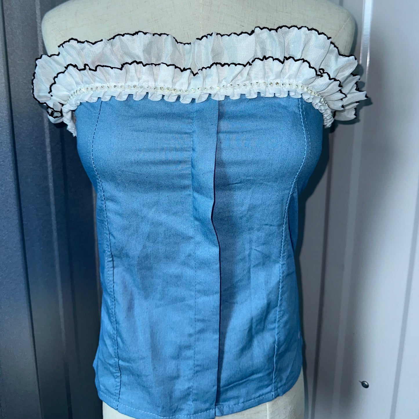 Ruffles Tube Top sky Blue