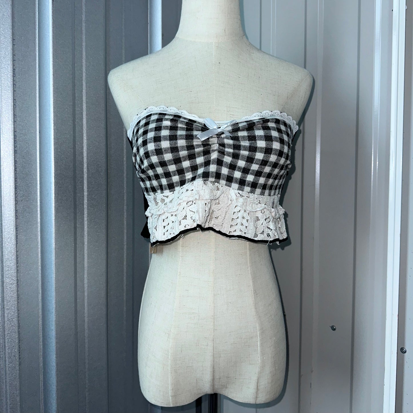 Reworked Gingham Tube Top