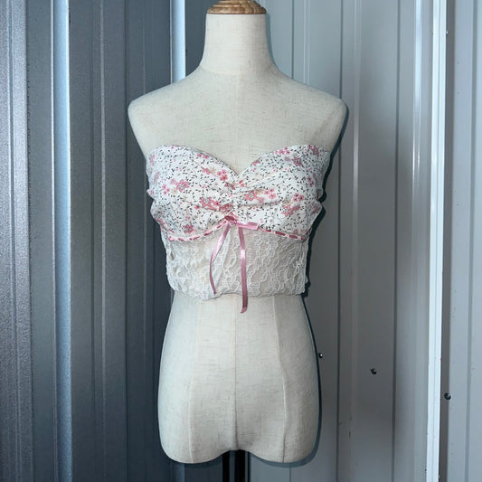 Reworked Pastel Floral Tube Top