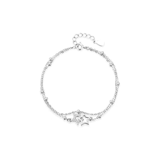 Twin Stars 925 Sterling Silver Bracelet