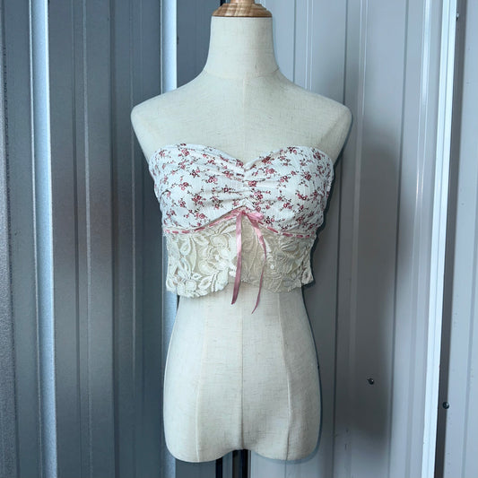 Reworked Wild Flower lace Tube Top