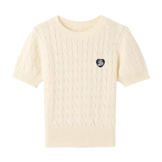 Cream Knitted Top