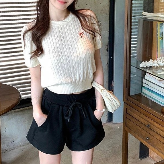 Ribbon Knitted Top