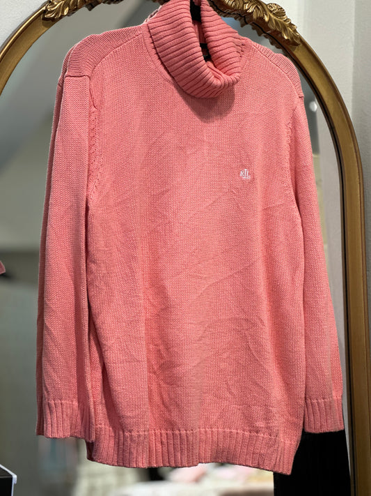 RL Turtleneck Salmon Pink Sweater