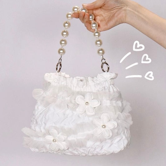 Floral Pearl Hand or Crossbody Bag