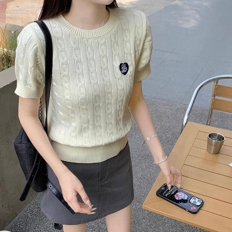 Cream Knitted Top