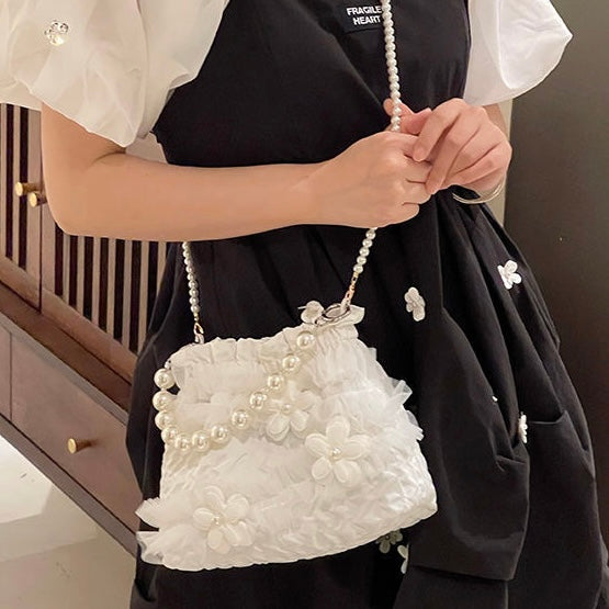 Floral Pearl Hand or Crossbody Bag