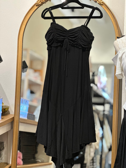 Ruffles Layered Black Dress