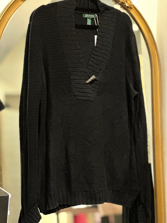 RL Black V-Neck Sweater